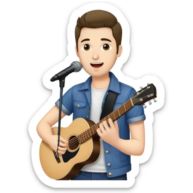 Happy Rock Pop Music Male singer in his 30s dressed with trendy style sticker