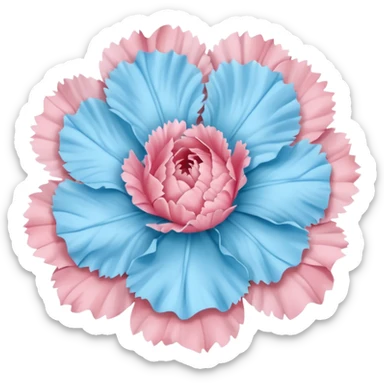 Pastel pink and pastel blue carnation flower sticker