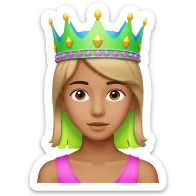 A stylish teen wearing a neon plastic crown for fun.

























 sticker