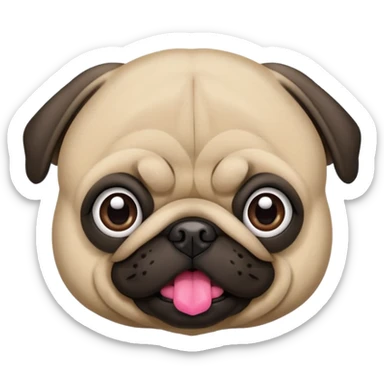 Pug  com um laço rosa na  cabeça sticker