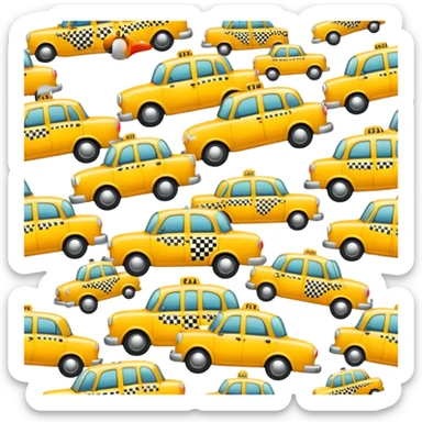 yellow taxi cab with checker pattern on the side sticker
