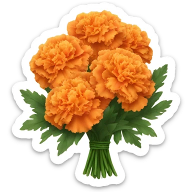 bouquet of orange-yellow carnations sticker