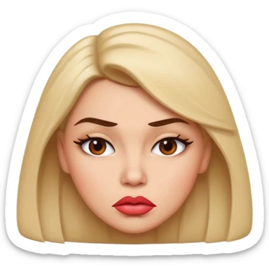 sassy lip puckered face  sticker