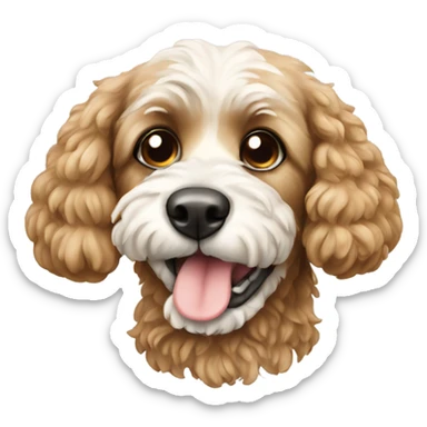 Cockapoo with bone sticker