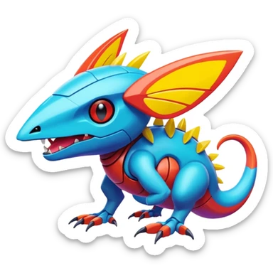  exotic tropical cyber-Protogen-Fakémon-Pokémon-Vernid-creature sticker