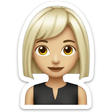 Ragazza con capelli neri e frangia bianca  sticker