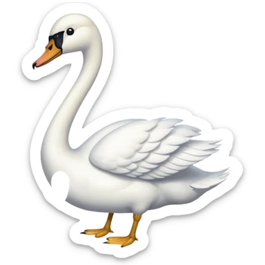 A swan who stand on left see on Right sticker