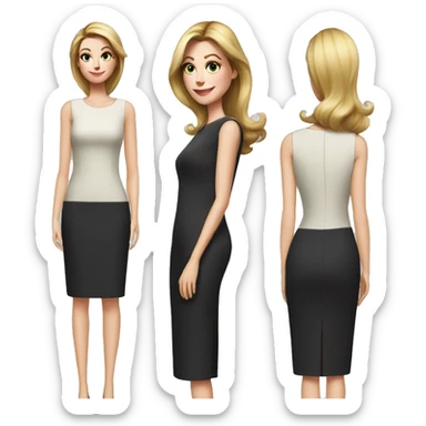Claire Dunphy from Modern Family, Polished, tailored sheath dress, Mother, portrait sticker