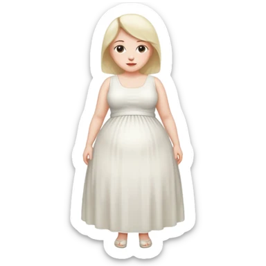 woman with unnaturally large and wide belly sticker