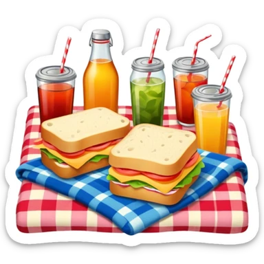 picnic with sandwiches, drinks sticker