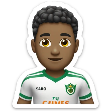 Um menino com a camisa do Santos FC sticker