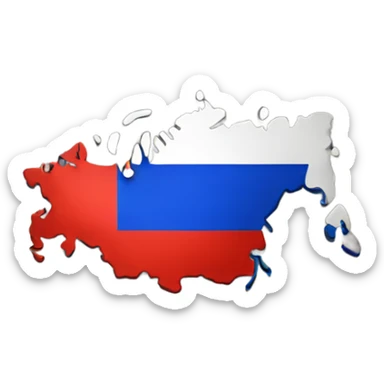 Russia divided into Republic sticker