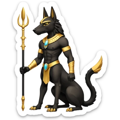 Black-furred Anubis (full body) sticker