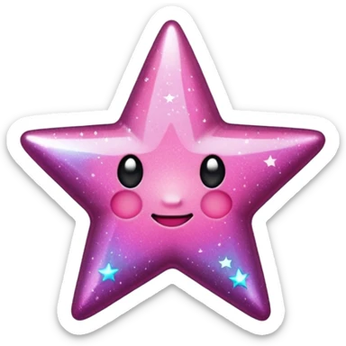 BLACKPINK-inspired black and pink star emoji sticker