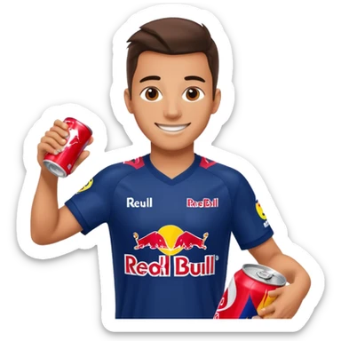 Red bull energy drink imogi for soccer players sticker