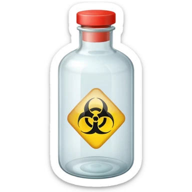 TRANSPARENT BOTTLE WITH "NON-TOXIC" AND "NON-HAZARDOUS" SIGN sticker