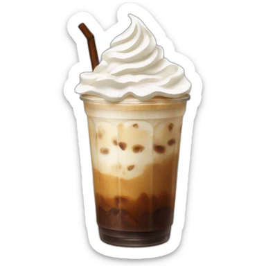 Iced coffee with whipped cream sticker