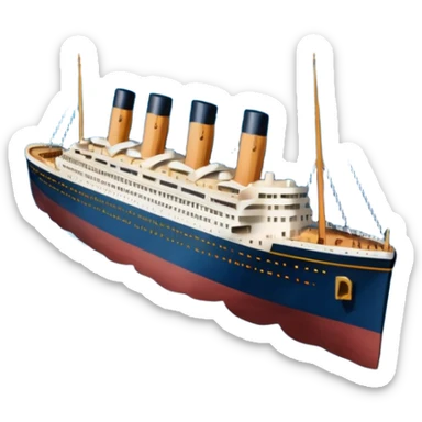Make the Titanic sinking in the front In splits In the middle sticker