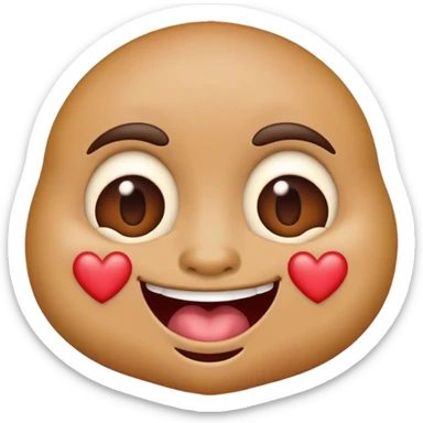 Traditional emoji face with heart eyes and drooling mouth sticker