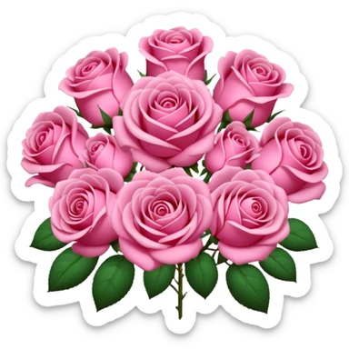 Huge pink flower bouquet sticker