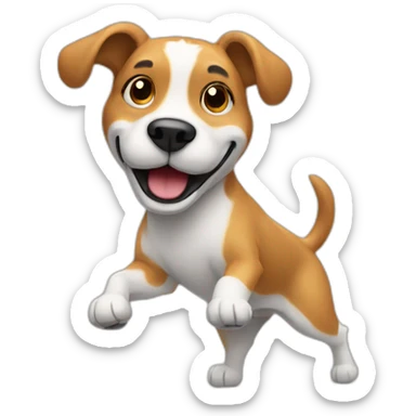 dancing dog with mustache sticker