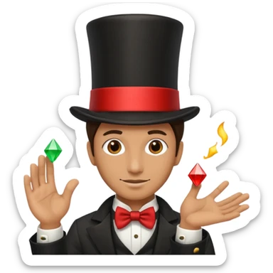 Magician with top hat,Street Performers. sticker
