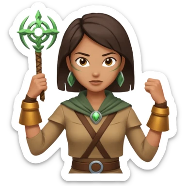 earth bender woman who has powers to shape earth sticker