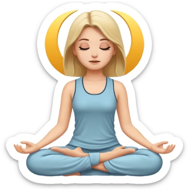 White girl  meditating sticker