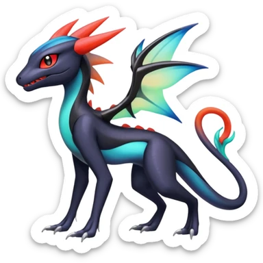 Colorful Translucent Tricky Hot Handsome Meloetta-Salandit-Nargacuga-Pokémon-Fakémon-fusion-hybrid-creature sticker