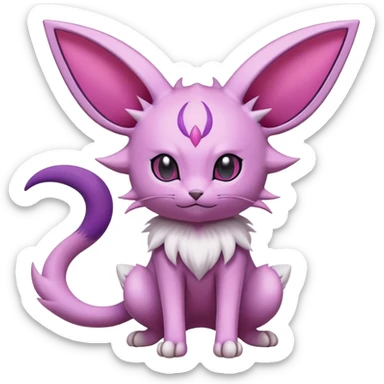 Purugly-Espeon-Skitty-Pokémon-Fakémon-hybrid-creature (full body) sticker