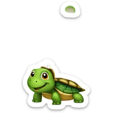 A cute little turtle with a to-do list asking people to join the party. sticker