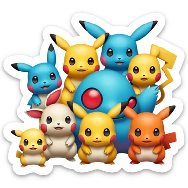 pokemnans being nice to each other sticker