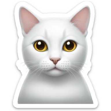 White cat with black spot on top of his head sticker
