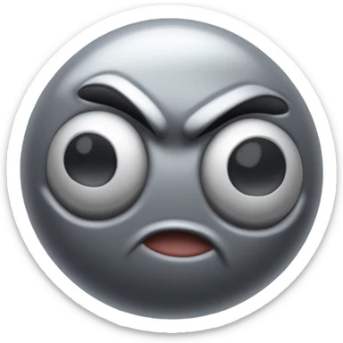 Metal cute mad Kirby Gray ball driving on 4 car wheels with mad eyebrows game sticker