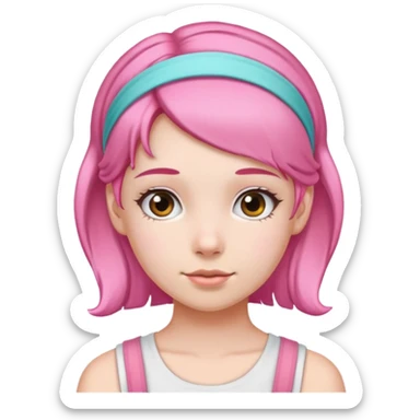 Pink hairband girl  sticker