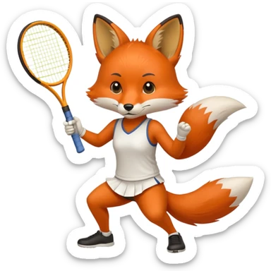 volpe che gioca a tennis sticker
