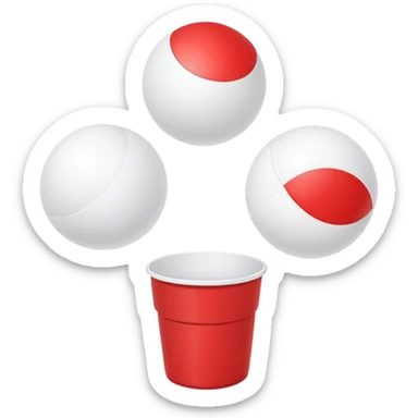 Ping pong ball in air red solo cups sticker
