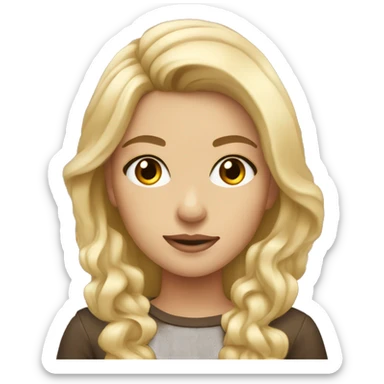 A blonde girl with brown eyes, dressed luxuries  sticker