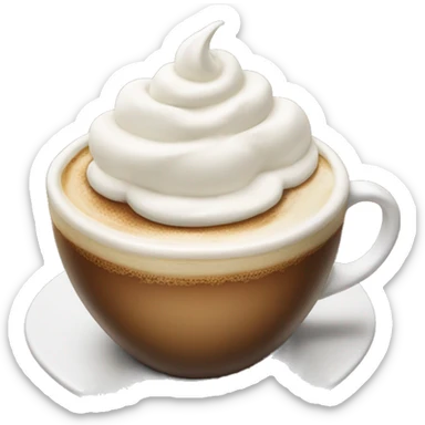 Coffee with whipped cream on top sticker