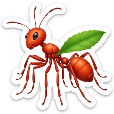 Red ant cartoon style sticker