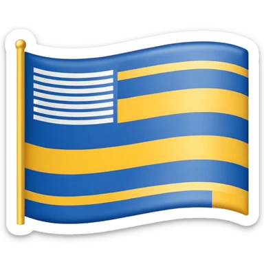 Un drapeu avec 3 couleurs a l'horizontal , le bleu en haut le blanc au centre et le jaune en bas  sticker