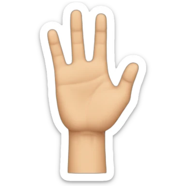 The two hands side by side with just the middle and index fingers raised. sticker