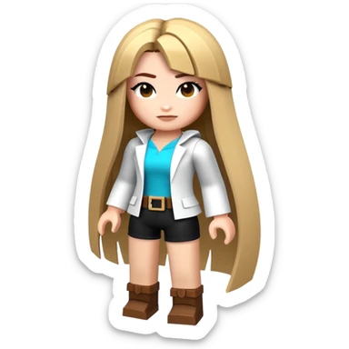 Roblox stylized baddie girl with blocky aesthetic, trendy outfit sticker