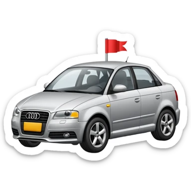 emoji of a car audi a3 being towed sticker