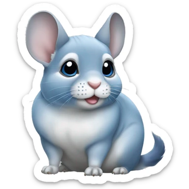 blue hair chinchilla sticker
