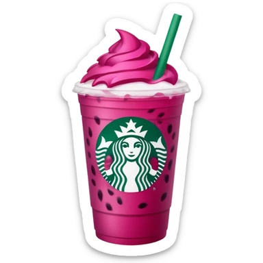 Starbucks dark pink dragonfruit refresher. no swirl on top. starbucks logo. sticker