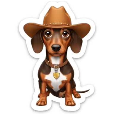 cowboy dachshund sticker