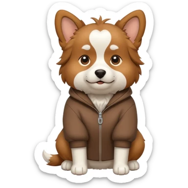 dog with techfleece sticker