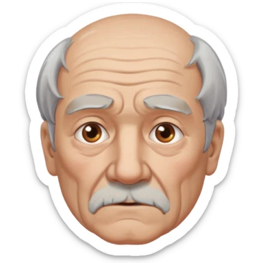 Strict Teacher – old man, serious gaze, raised chalk sticker