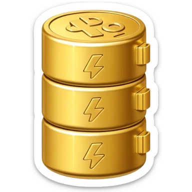a battery icon, containing vertically stacked coins sticker